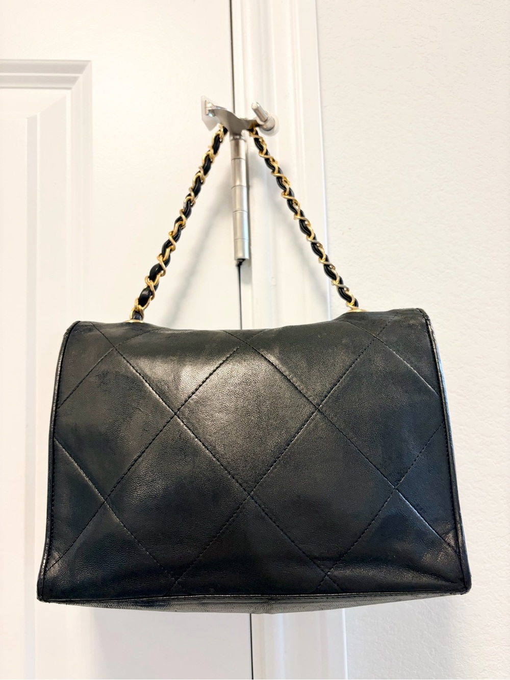 Auth CHANEL Quilted CC Matelasse Lambskin Leather 24K Single Flap Bag - Picture 15 of 16